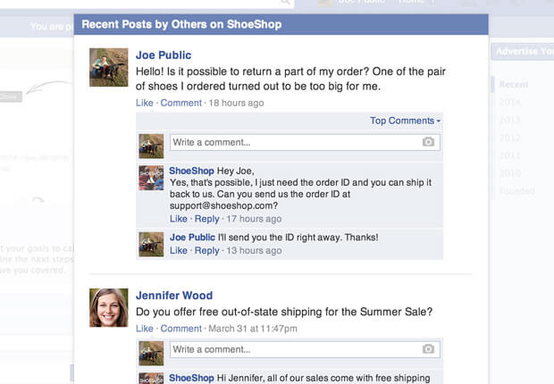 Facebook integration saves posts as tickets in LiveChat