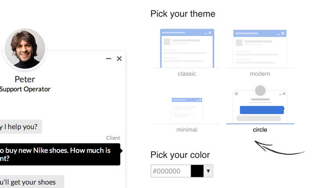 Circle and Minimal chat window skins for LiveChat Circle and Minimal chat window skins for LiveChat