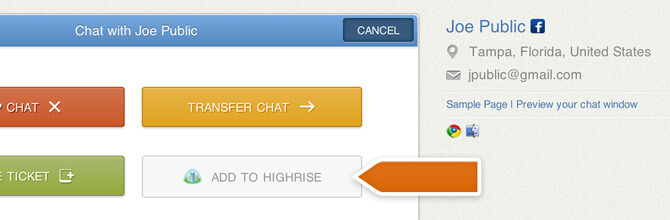 Adding customer details to a CRM via LiveChat