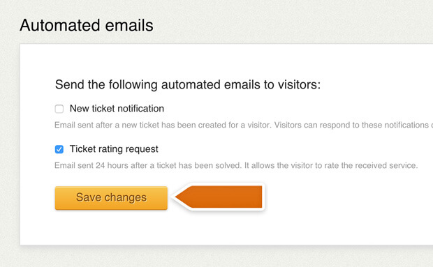 Ticket emails configuration Ticket emails configuration