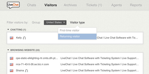 New LiveChat filtering