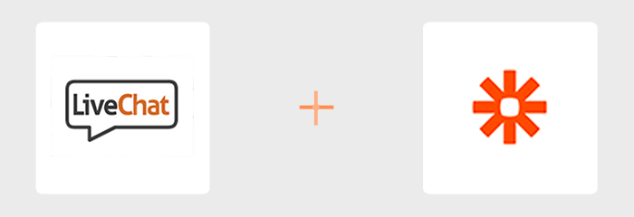 Zapier - LiveChat logos Zapier - LiveChat logos