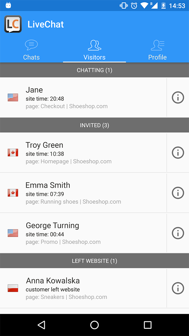 Live chat for android
