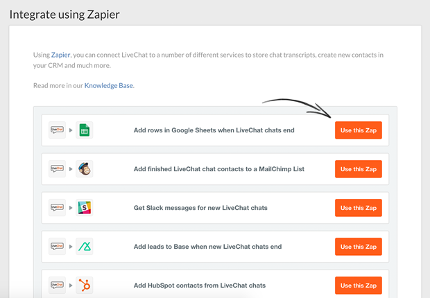 Integrate LiveChat with Zapier Integrate LiveChat with Zapier