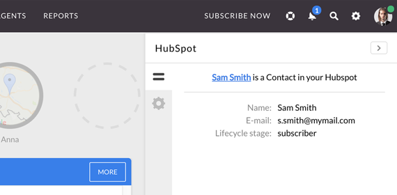 HubSpot - display your customers info straight during a chat HubSpot - display your customers info straight during a chat