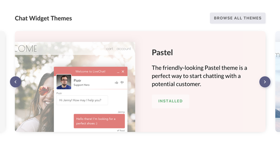 Access Chat Widget Themes straight from LiveChat Marketplace!