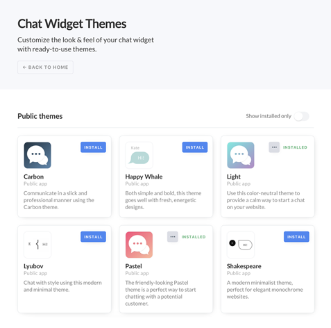 Chat Widget Themes for LiveChat Marketplace!