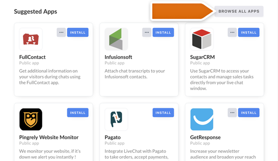 Enable the integration right in your LiveChat's Marketplace Enable the integration right in your LiveChat's Marketplace