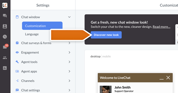 New look for your chat: how to get the new look?