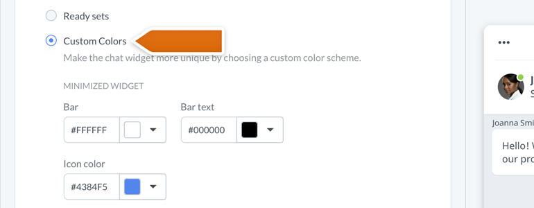 New Chat Configurator: Pick your custom color