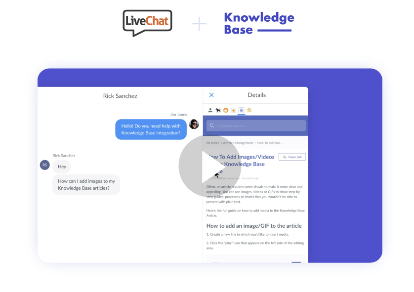 Knowledge Base for LiveChat – Quick Video