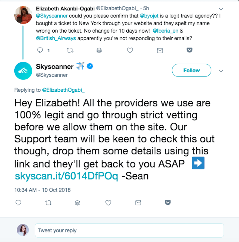 Skyscanner twitter Skyscanner twitter