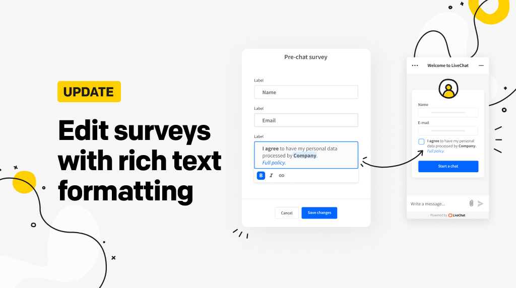 Edit surveys with rich text formatting