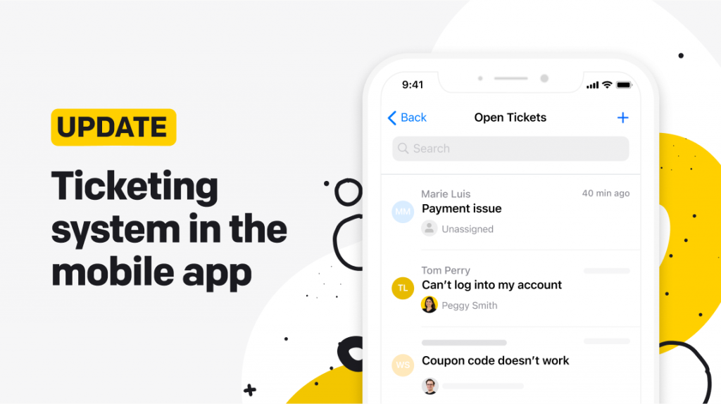 Ticketing system in the mobile app