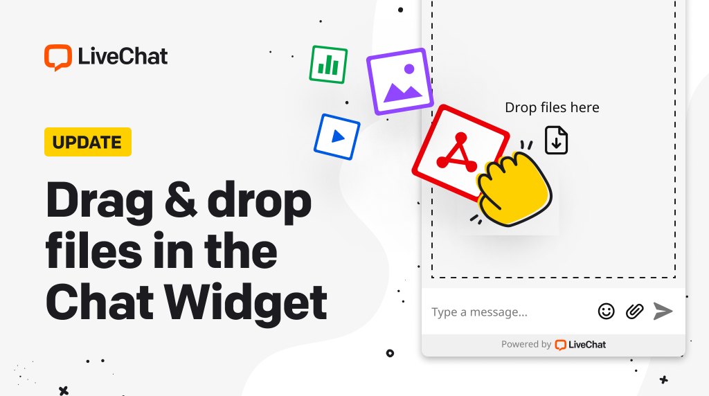 Drag and drop files in the chat widget